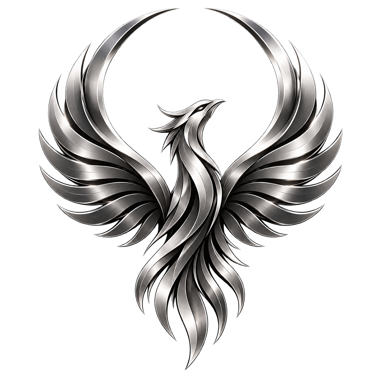 Silver Reborn Chains phoenix, slowly rotating
